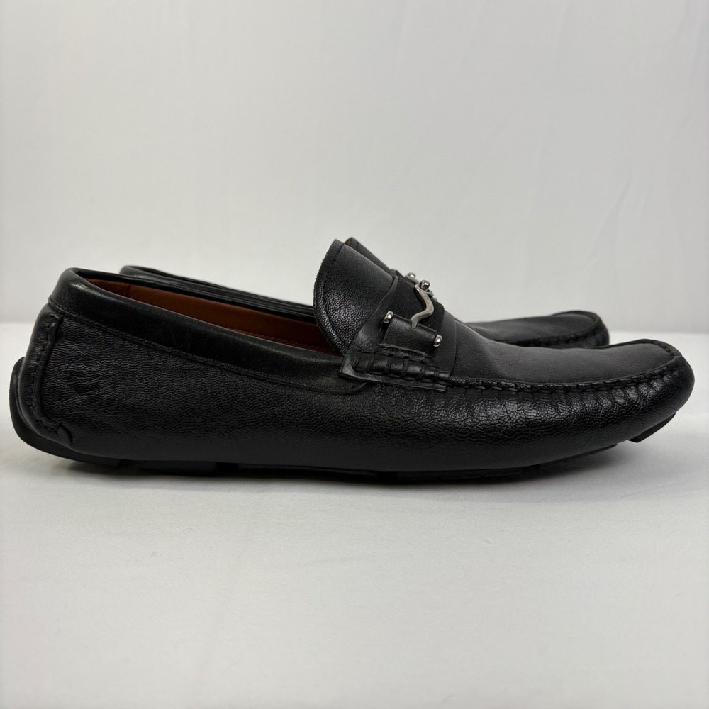 Section X Mens Black Leather Bit Driving Moc Loafers Size 10 M - Picture 3 of 10